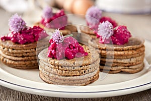 Mini buckwheat pancakes