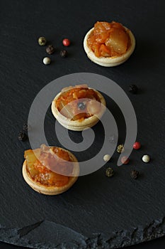 Mini canapes from a vegetarian ragout stew