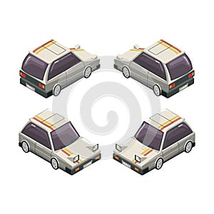 mini cars isometric style vector illustration design
