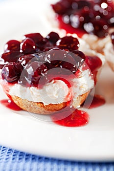 Mini cheese cakes with cranberries