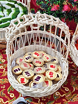 Mini Cheese Tarts in basket