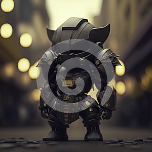 Mini Chibi Mecha Robot - Black Myrmidon Armor