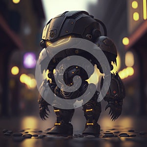 Mini Chibi Mecha Robot - Myrmidon Black Leader Armor