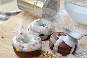 Mini chocolate cake donuts