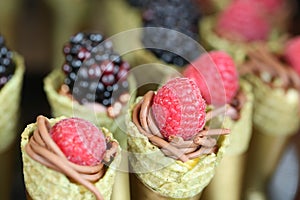 Mini cones with berries