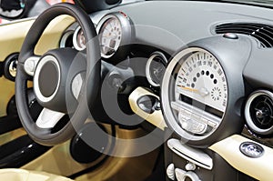 Mini cooper s car steering wheel