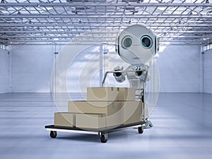 Mini delivery robot with trolley