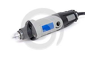 Mini Drill with a Protective Cap Isolated on White Background