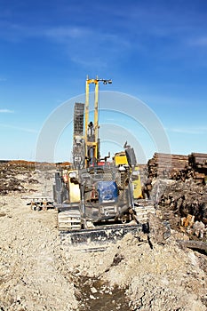 Mini-drilling rig on crawler track photo