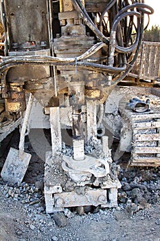 Mini-drilling rig on crawler track photo