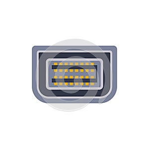 Mini DVI pc universal connector icon. Vector graphic illustration of Port in flat style.