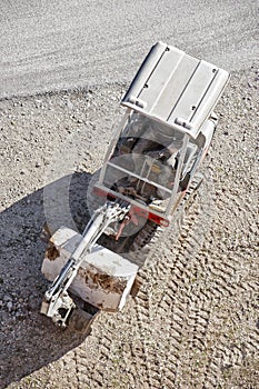 Mini excavator, seen from above