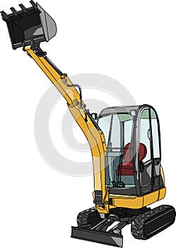 Mini excavator.Vector illustration