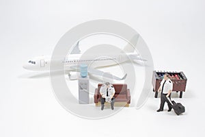 a mini of figure Airline pilot resting