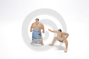 a mini of Figure , Japanese Sumo Wrestler on bread