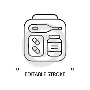 Mini first aid kit linear icon