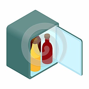 Mini fridge isometric 3d icon