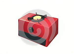 mini gas stove on a white background 3d rendering