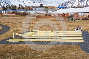 mini-golf field in town of Hofn in Hornafjordur in Iceland