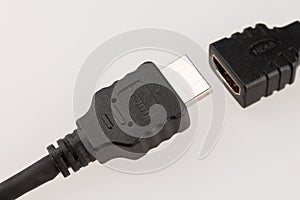 Mini HDMI adapter and HDMI connector