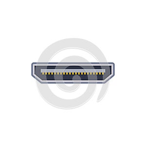 Mini HDMI pc universal connector icon. Vector graphic illustration of Port in flat style.