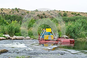 The mini hydroelectric power plant - ecologically clean source of renewable energy. Green energy.