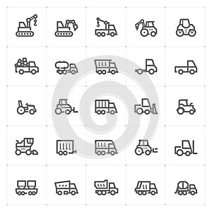 Mini Icon set - construction machine icon