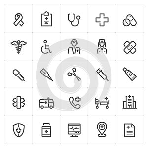 Mini Icon set â€“ Healthcare and Medical icon vector illustration