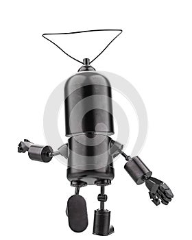 Mini iron robot in a white background