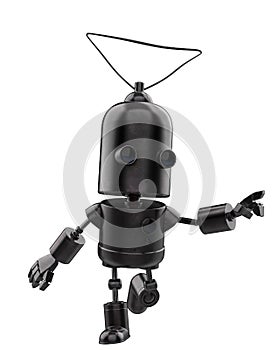 Mini iron robot in a white background