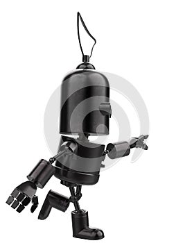 Mini iron robot in a white background