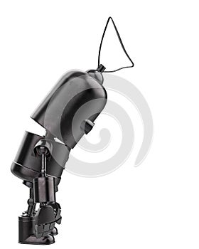 Mini iron robot in a white background