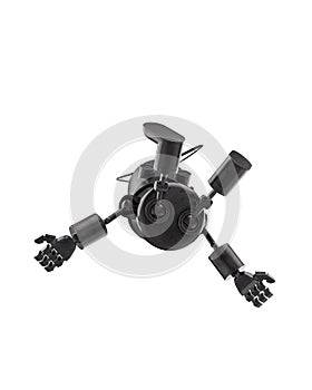 Mini iron robot in a white background