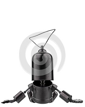Mini iron robot in a white background