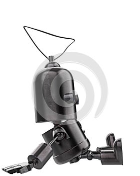Mini iron robot in a white background