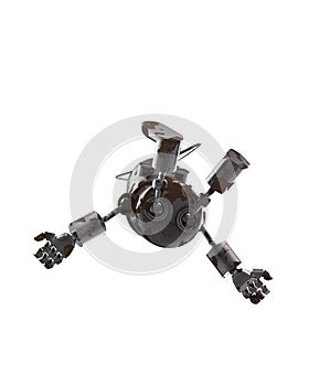 Mini iron robot in a white background