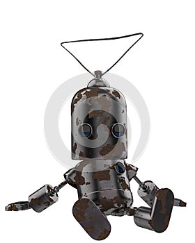 Mini iron robot in a white background