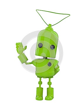 Mini iron robot in a white background