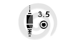 mini jack 3.5 glyph icon animation