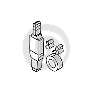 mini jack 3.5 isometric icon vector illustration
