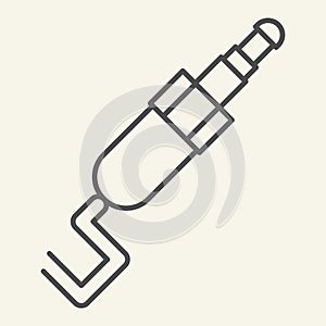 Mini jack thin line icon. Cable connector vector illustration isolated on white. Audio jack outline style design