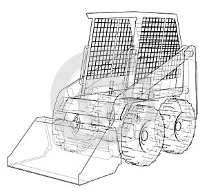 Mini loader. Vector illustration