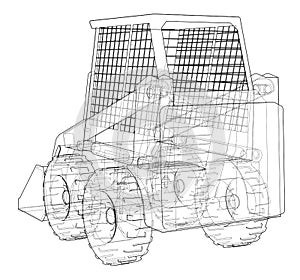 Mini loader. Vector illustration