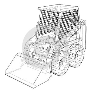 Mini loader. Vector illustration