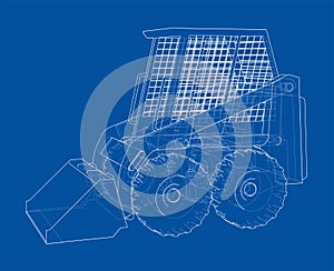 Mini loader. Vector illustration