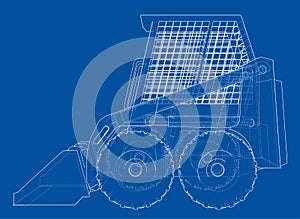 Mini loader. Vector illustration