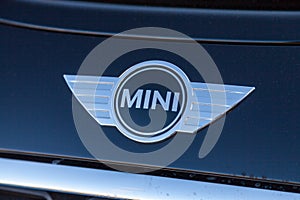 Mini logo on a Mini car