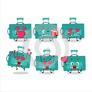 Mini lugage cartoon character with love cute emoticon