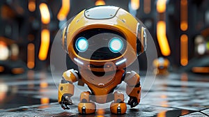 Mini marvel: Robot baby, small-scale animated companion.
