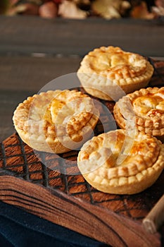 Mini meat pies from flaky dough